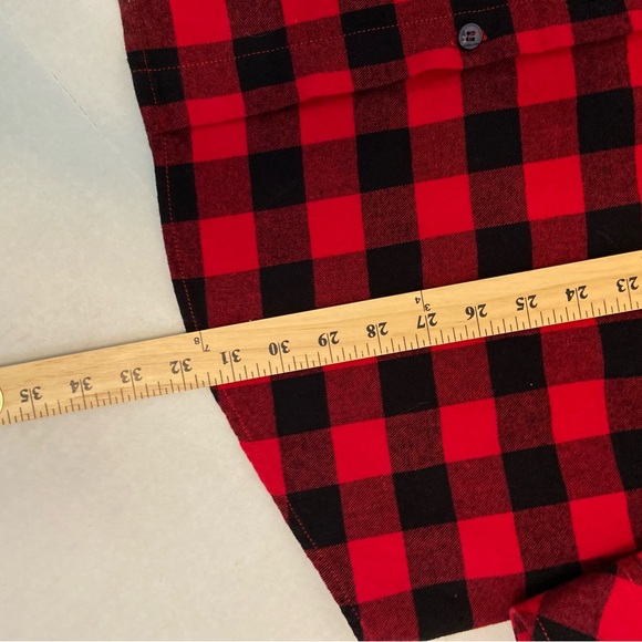 NWT Match Stick Woman’s XL 100% Cotton Bold Red & Black Checked Button Down Top - Picture 13 of 13